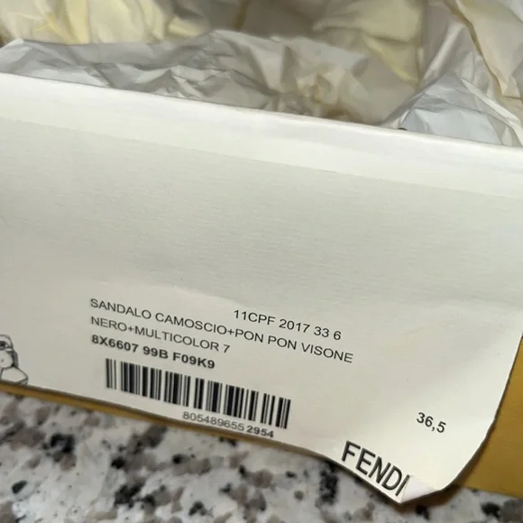 Fendi Sandal with fox fur Pom Poms - Picture 7 of 7